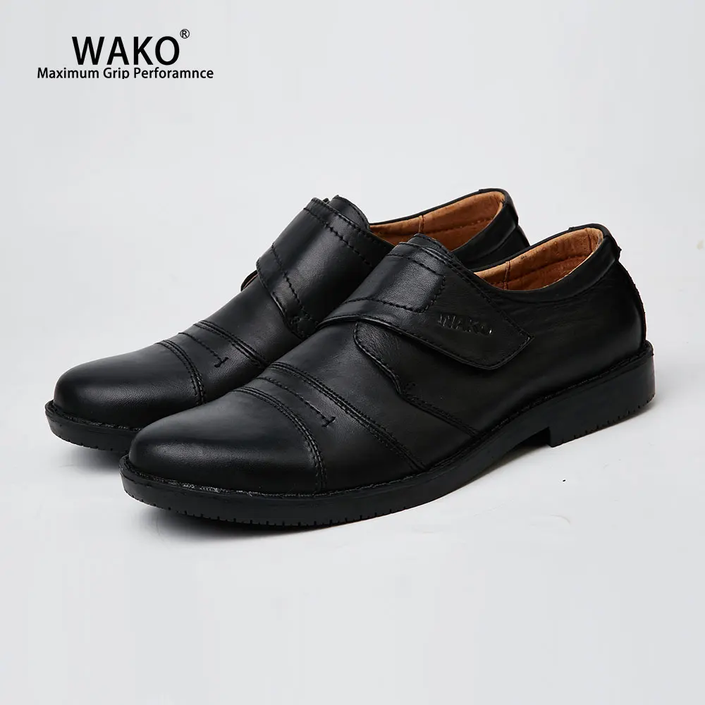 

WAKO Breathable Leather Chef Shoes Men Non-Slip Black Kitchen Chef Work Shoes Anti-Skid Safety Cook Shoes For Restaurant 1402
