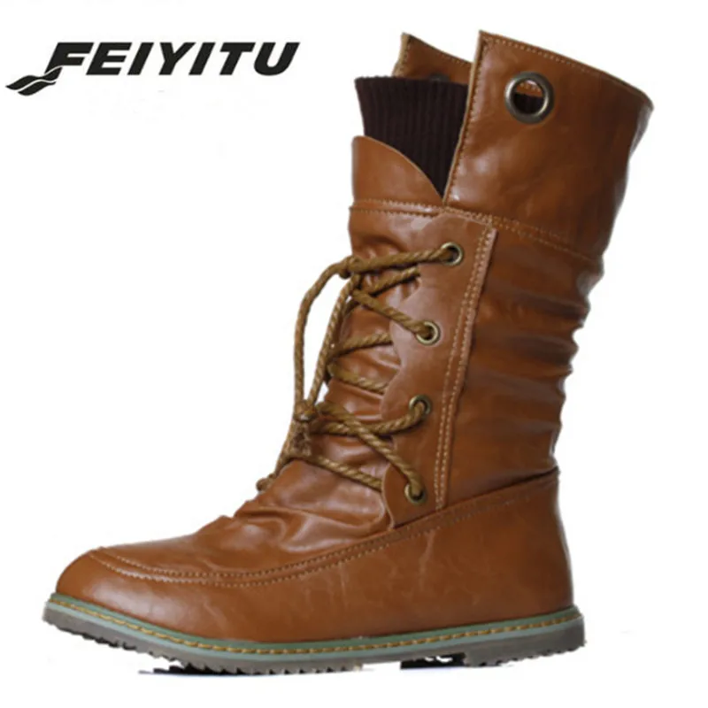 

feiyitu 2018 New fashion motorcycle ankle boots for women autumn winter fashion women's boots pu leather shoes plus size 34-43