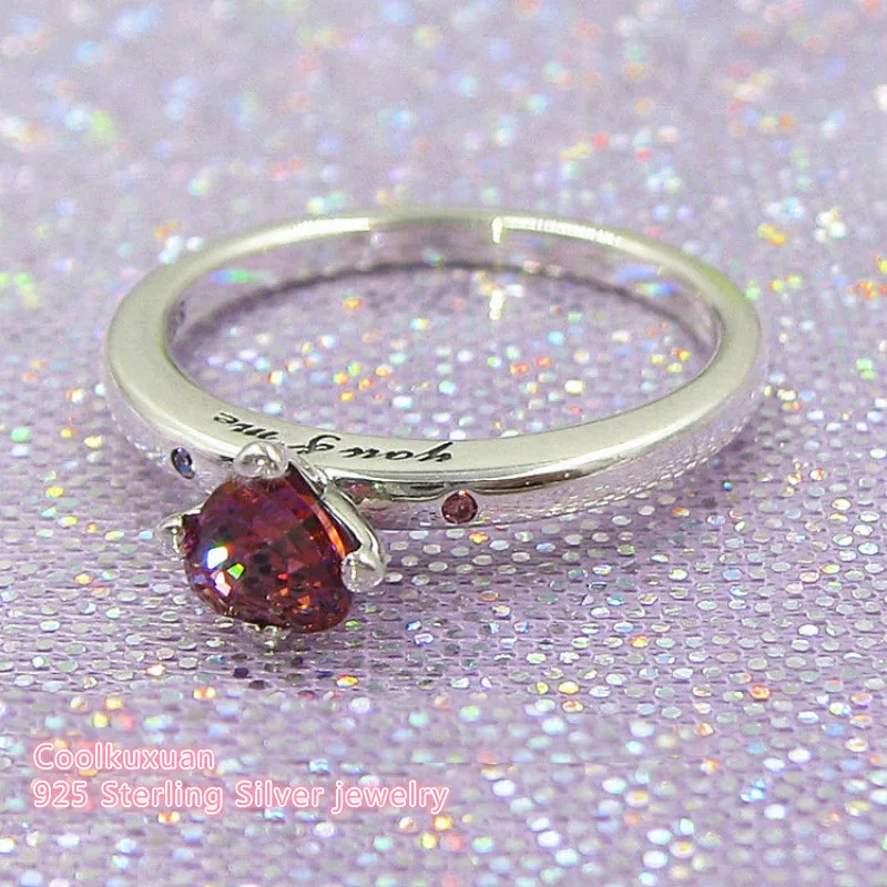 День Святого Валентина You& Me кольцо, разноцветные CZ подлинные 925 пробы-серебряные-ювелирные изделия