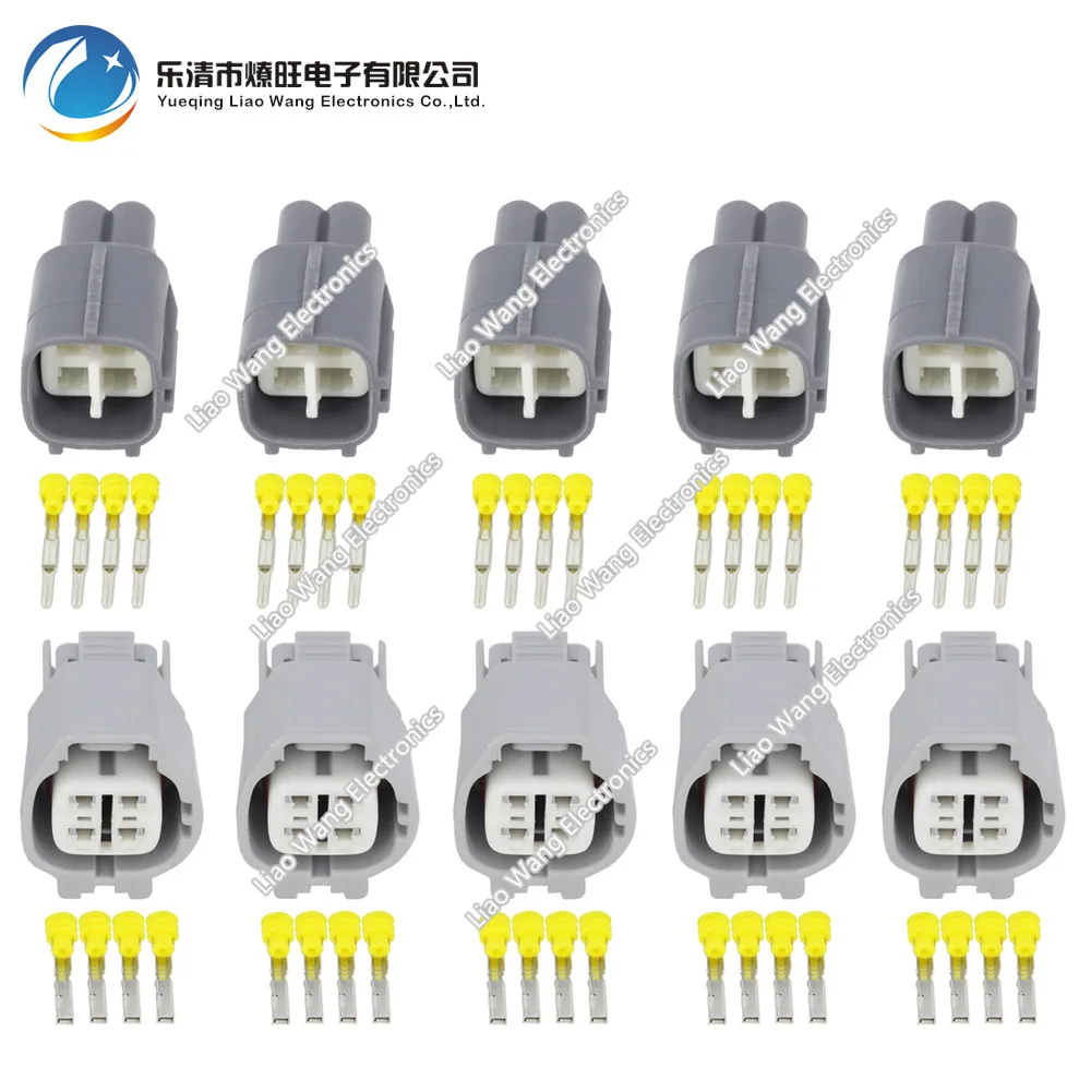 

5 Sets 4 Pin Waterproof vehicle connector Oxygen sensor plug connector with terminal DJ7048A-2.2-11/21 4P