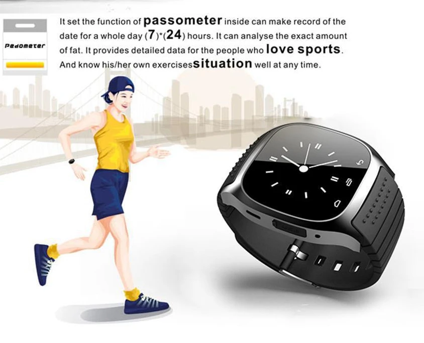 Smart Watch M26 Sport Bluetooth Smart Watch Luxury Wristwatch with Dial SMS Remind Pedometer for Samsung LG HTC IOS Android Smart Watch M26 Sport Bluetooth Smart Watch Luxury Wristwatch with Dial SMS Remind Pedometer for Samsung LG HTC IOS Android