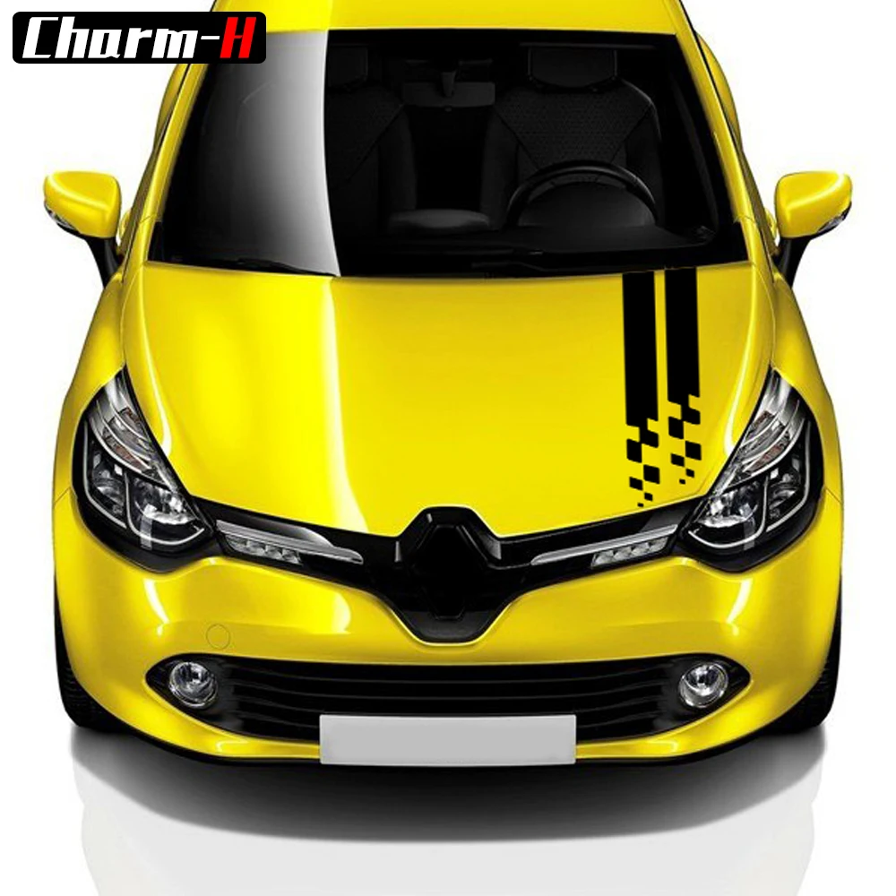 Стайлинг автомобиля крышка капота полосы виниловые наклейки наклейка для Renault Clio