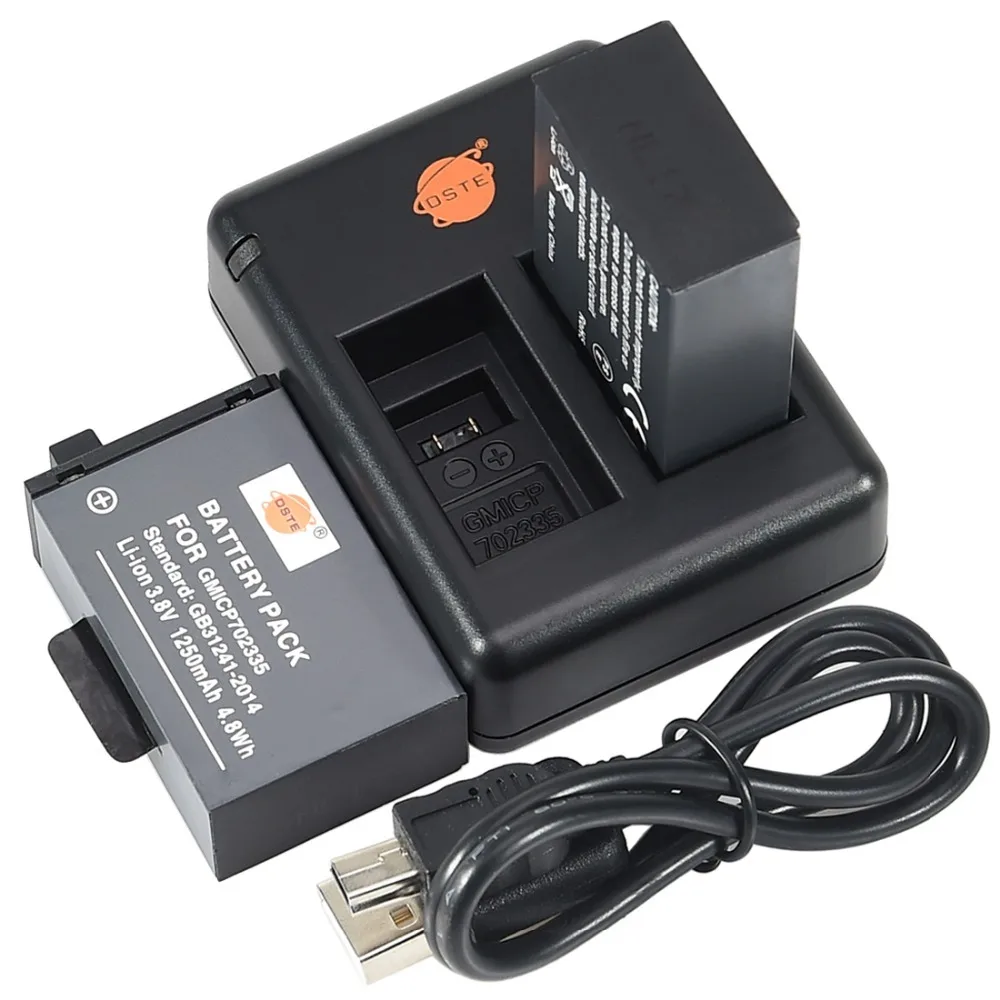 

DSTE 2Pcs Rechargeable Battery with Dual USB Cable Charger for GARMIN VIRB360 Camera