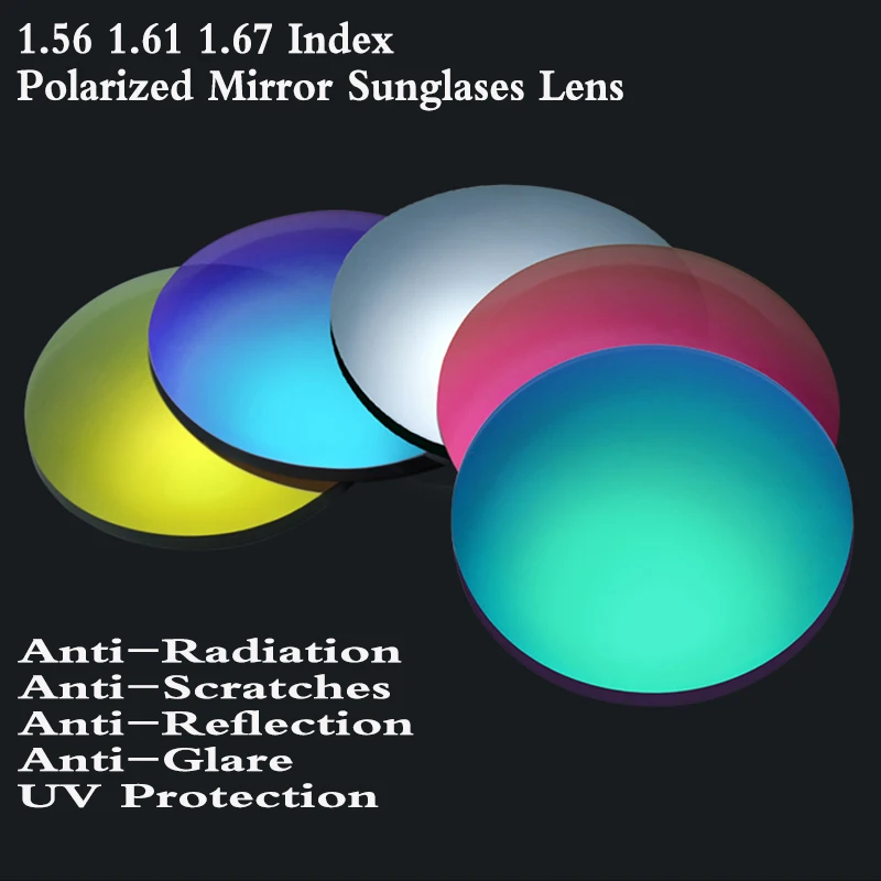 1.56 1.61 1.67 Index Aspheric Mirror Polarized Colored Optical