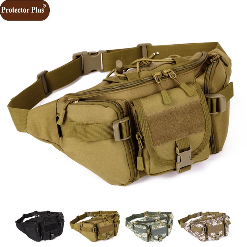 

Protector Plus Multi-function Camouflage Waist Pack High Quality Wear-resistant Nylon Bag Military Men Chest Bags Z179
