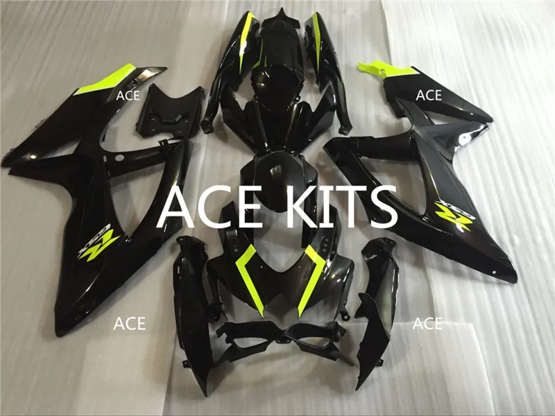 

ACE KITS New ABS Injection Fairings Kit Fit For SUZUKI GSX-R600 GSX-R750 K8 2008 2009 GSX-R600 k8 08 09 Black Yellow p2