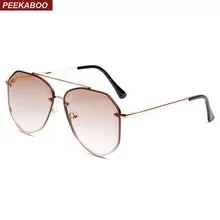 Мужские солнцезащитные очки Peekaboo с плоским верхом, Женская металлическая оправа, лето, женские солнцезащитные очки с прозрачными линзами для мужчин, uv400, синий, розовый, фиолетовый