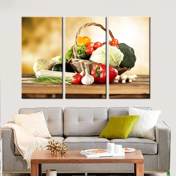 

No Frame 3 Pieces Drop Shipping Still Life Canvas Art Wall Vegetables modular pictures Home Decor for Living Room Quadros Decora