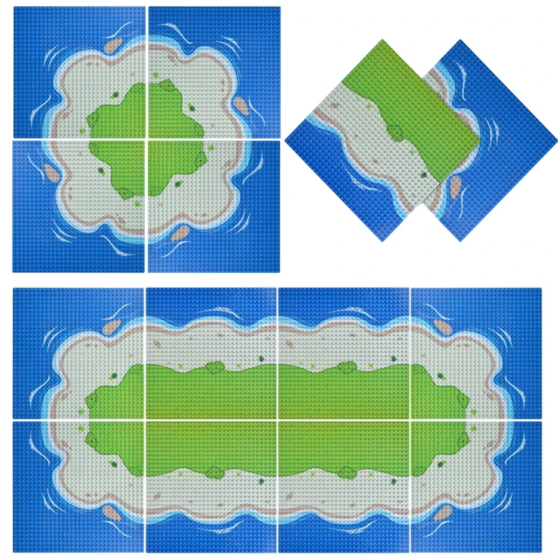 32*32 Dots City Street песчаный пляж база игрушечная тарелка остров Приморский Пираты темно-синие части строительные блоки опорная плита подарок ребенку
