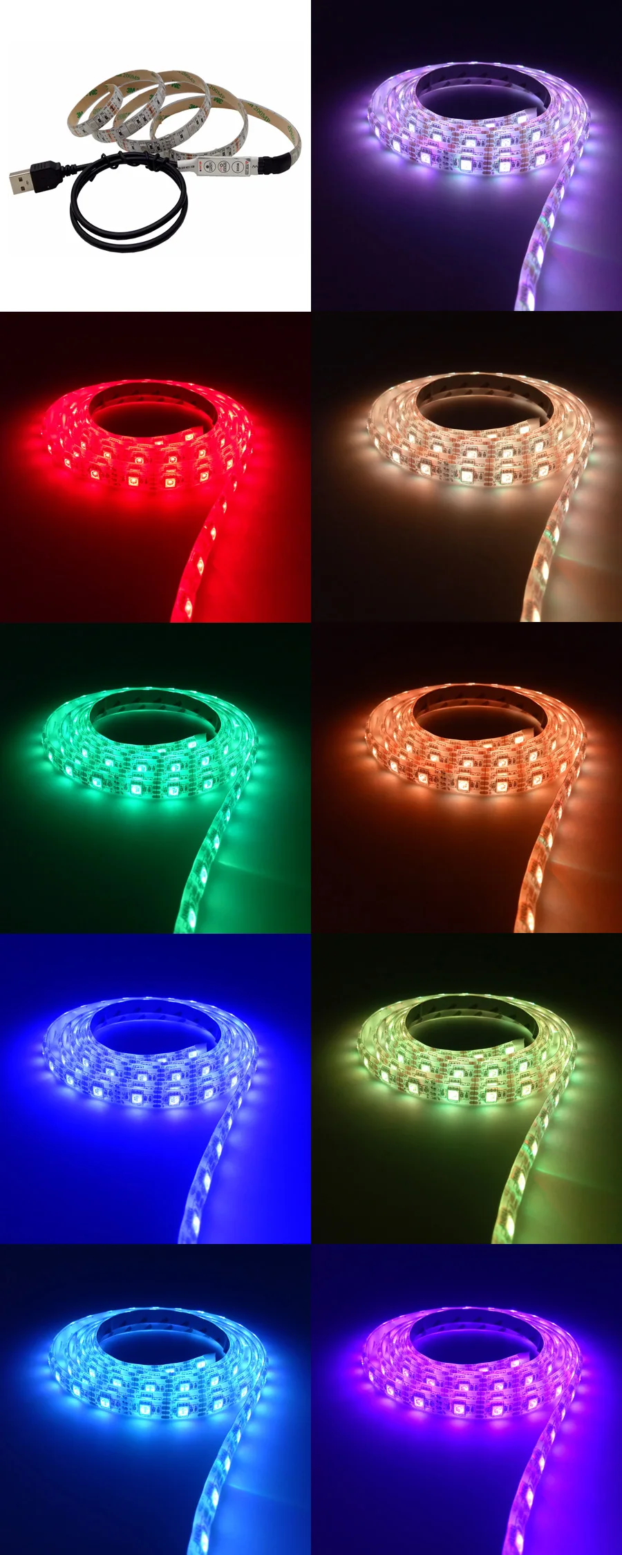 RGB свет для кухонный светильник 50 см 1 м 2 м Непромокаемые СВЕТОДИОДНЫЙ фонари для шкафа шкаф украшения шкафа светодиодный ночник диод