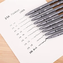 STA 9 различных размеров Ручка пигмент микрон крюк лайнер для рисования маркер ручка ручки, маркеры для рисования художественные принадлежности манга кисть для каллиграфии