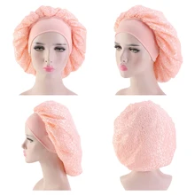 Женский широкополый ночной Чепчик для сна купольная домашняя сетка двойной слой очень большие аксессуары для волос Уход эластичная многофункциональная упаковка