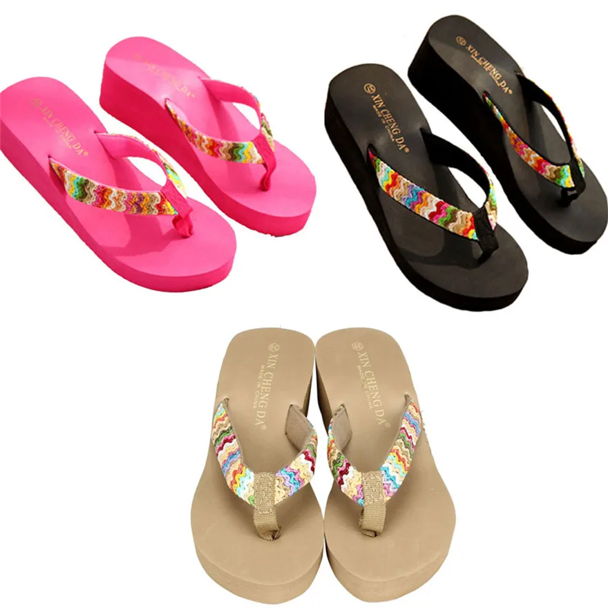 

Summer Platform Sandals Beach Flat Wedge Patch Flip Flops Lady Slippers zapatos de mujer calzado hombre platform shoes