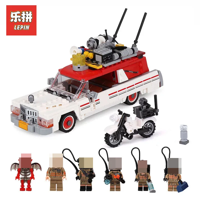 

LEPIN 16032 Ecto-1 & 2 Ghostbuster fighter Ghost car Model set Model Building Blcoks Bricks LegoINGlys 75828 Gifts toys for boys