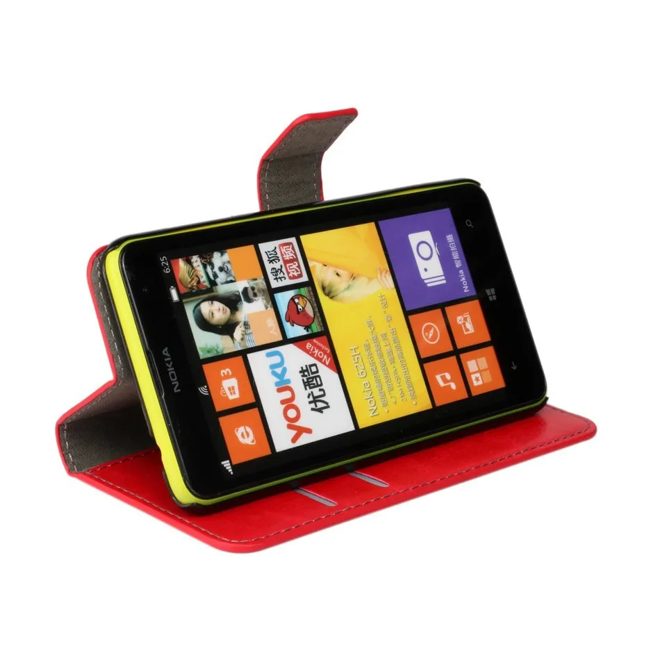 Новое поступление роскошный чехол-книжка из искусственной кожи с откидной крышкой для Nokia Lumia 625 Чехол-кошелек с подставкой с держателем для карт+ подарок