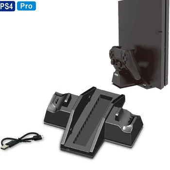 

PS4/PS4 PRO Vertical Stand Cooling Fan Cooler Dual Controller Charger Charging Dock Station for Playstation 4 PS4 PRO Console