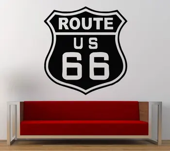

Route US 66 United States Flag Vintage Wall Graphic Decal Vinyl Mural Living Bedroom Home Decor Wall Mural Art Sticker