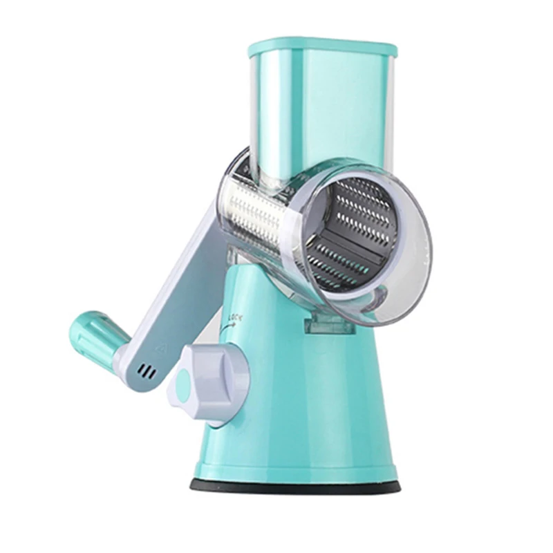 Round Mandoline Slicer Vegetable Cutter Manual Potato Julienne Carrot Slicer Cheese Grater Stainless Steel Blades Kitchen