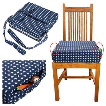 

Children Dining Cushion Adjustable Removable Increased Chair Pad Baby Soft Booster Cushion Kids Seat Highchair