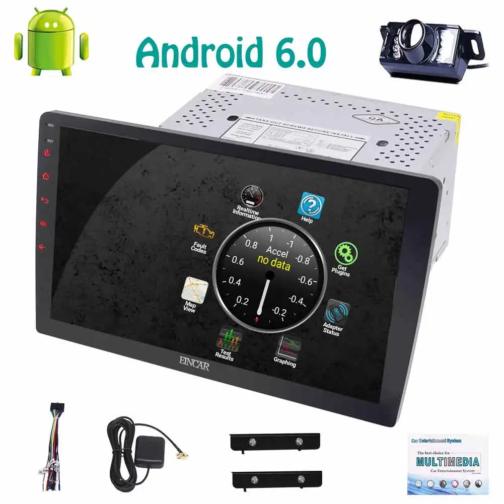 Top 10.1" Universal Android 6.0 2GB Car Stereo 2 Din GPS Navigation TouchScreen 1080P video Radio Audio Mirrorlink Wifi HeadUnit 4