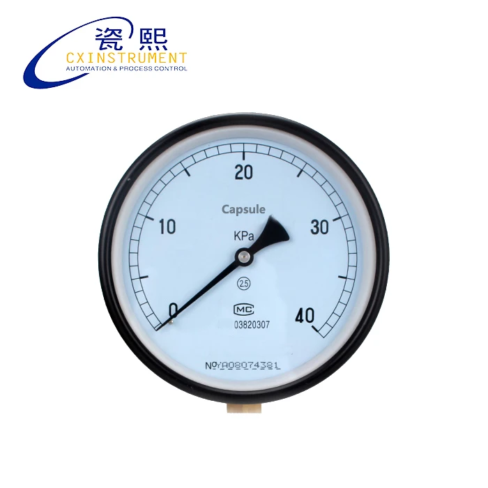 

The CX-PG-TEE 0~60 Kpa 60mm Radial Install Capsule Pressure Gauge