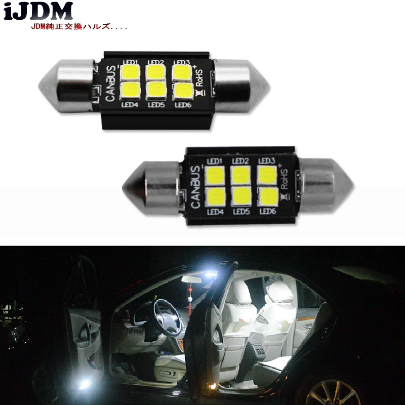 

iJDM High Quality C5W C10W LED 31/36/39/41mm CANBUS Car Festoon Light Auto Interior Dome Lamp Reading Bulb White 12V 24V