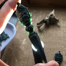 Натуральный бирманский cuiyu карго Cui Cuixu пиццы кулон сваи поршни Гуаньинь кулон городок