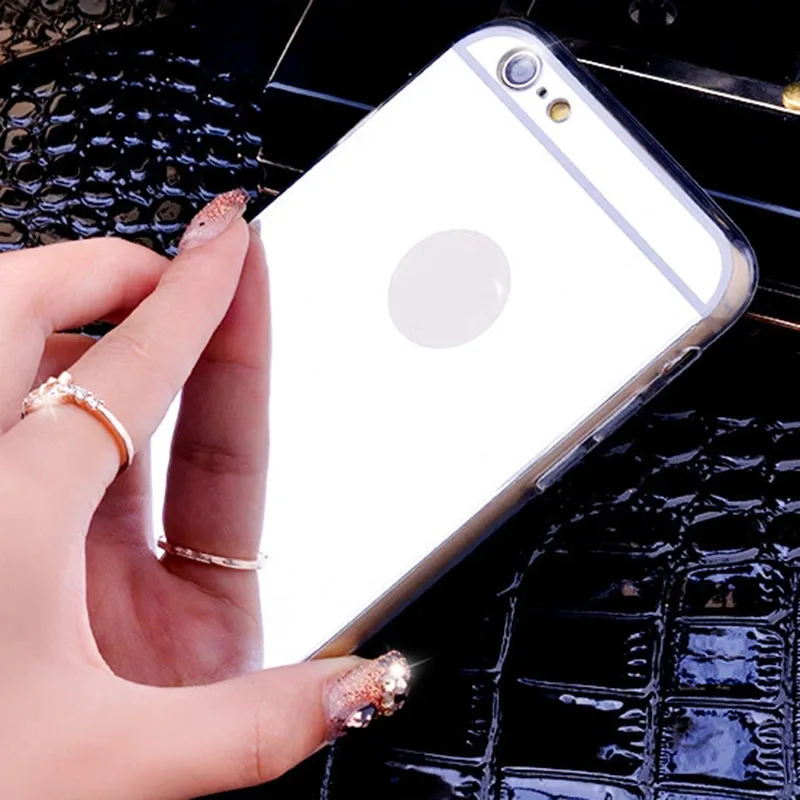 

Innovation Fashion Luxury Mirror Soft Case For Iphone 8 TPU Frame Cover For Iphone 6 6S 7 Plus Ultra Slim Clear Phone Cases 5 5S