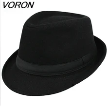 VORON брендовая Новая модная мужская Кепка из чистого хлопка с большими полями, зимняя Осенняя фетровая Кепка, Мужская джазовая Кепка, винтажные Популярные шерстяные кепки