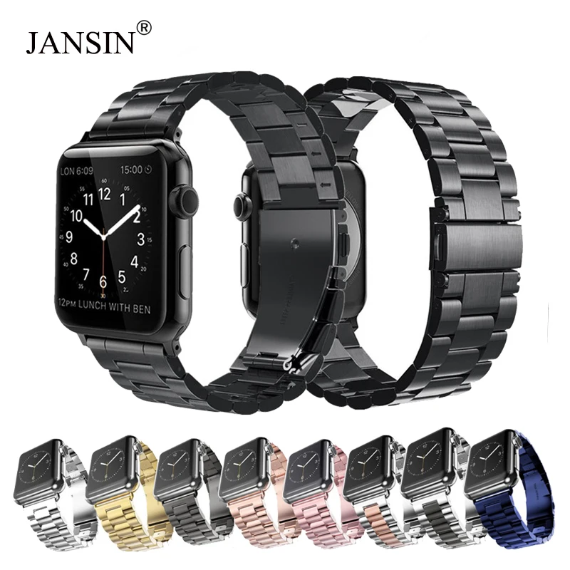 

JANSIN bracelet watch band For iwatch series 4 40mm 44mm Stainless Steel Strap Adjustable wristband for apple watch 38mm 42mm