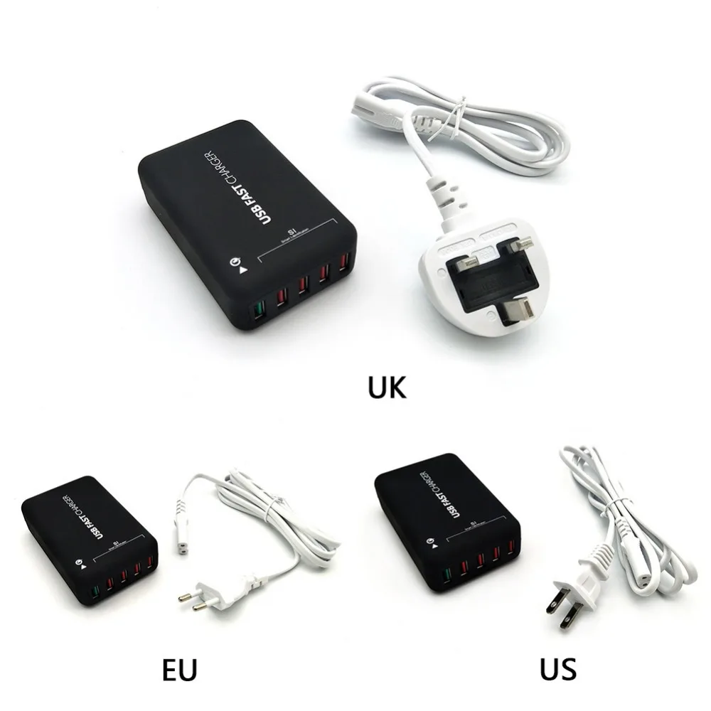 30 Вт 5 портов QC 3,0 USB зарядное устройство Смарт быстрое зарядное устройство для планшетных ПК/iphone/samsung/huawei/xiaomi Android мобильных телефонов