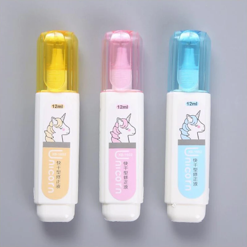 

Kawaii Cartoon Japanese Colored Unicorn Series Pattern Correction Fluid Office Stationery and School Supplies 1PCS