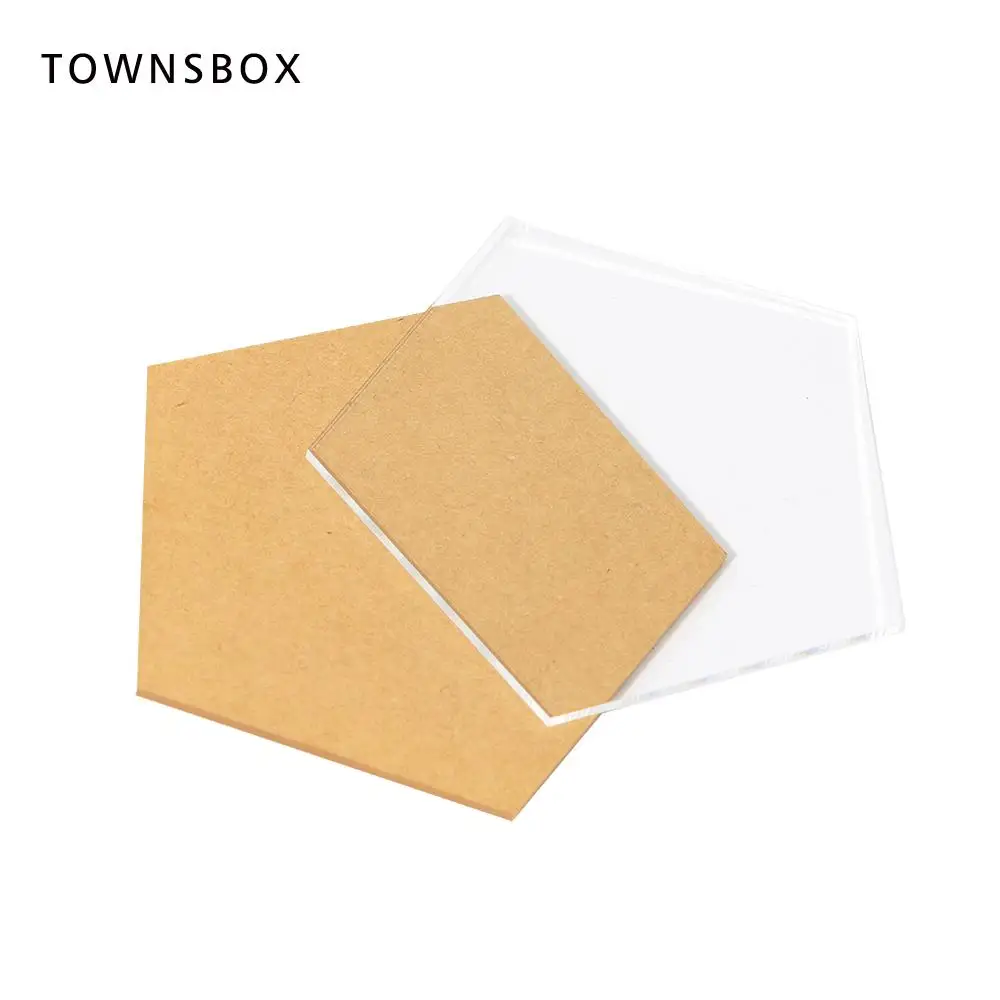 Clear Acryl Laser Cut Pentagon Plaat Plexiglas Plaats Kaarten Voor