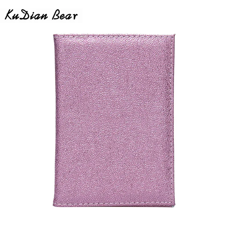 

KUDIAN BEAR Sequin Leather Passport Cover Women Travel Credit Card Holder Cover Russian Passport Wallet for Document BIY045 PM49