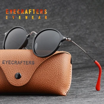 

Eyecrafters 2447 TR Retro Vintage Fleck Round Sunglasses Polarized Mens Womens Round Sunglass Oculos De Sol Gafas UV400