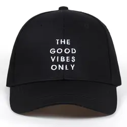 2018 новый английский с вышивкой с надписями бейсболка GOOD VIBES ONLY casquette gorras папа шляпа snapback кости