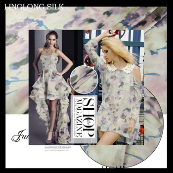 

PRINTED SILK CHIFFON 140cm width 8momme100% Silk Fabric Factory Direct Wholesale Chiffon Georgette Fabric Material Silk