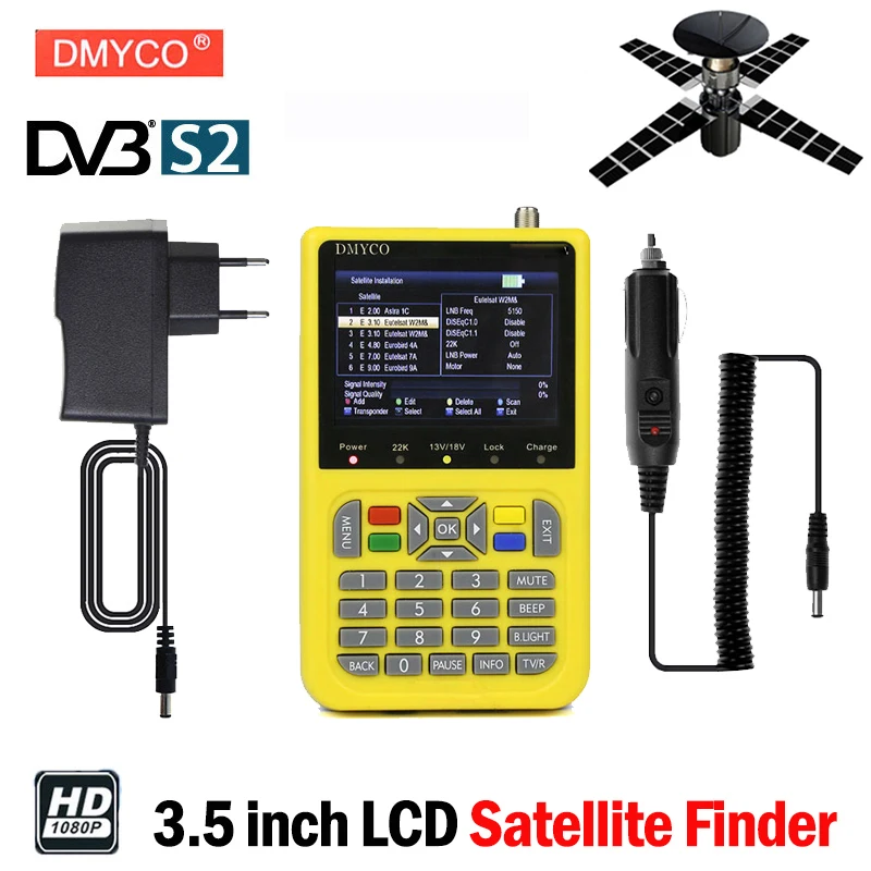 DMYCO HD Finder Digital TV SatFinder DVB S2 FTA Satellite Finder Meter With LCD Screen Display