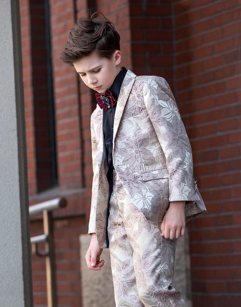 4 pçsset Meninos Blazer Ternos set (terno