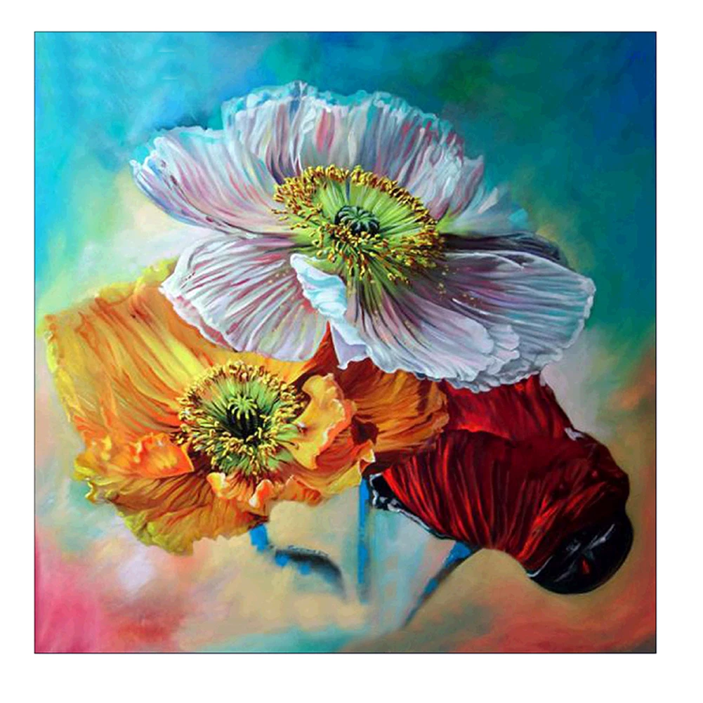 

Abstract Flower 5D Round Diamond Painting Kit Embroidery Cross Stitch Rhinestone Mosaic Painting Home Decor 30x30cm
