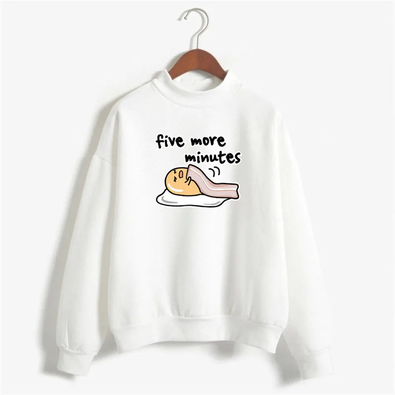 Японская Толстовка harajuku kawaii gudetama с принтом Женская Оверсайз в виде ленивых яиц