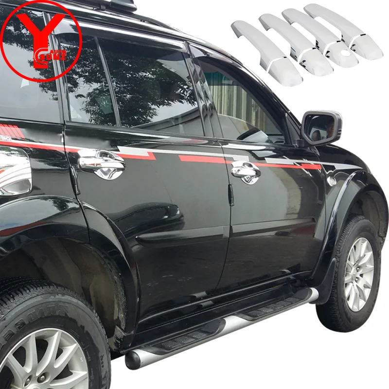 Хромированная крышка дверных ручек для mitsubishi pajero sport montero sport 2012 2013 ABS автостайлинг автозапчасти аксессуары YCSUNZ