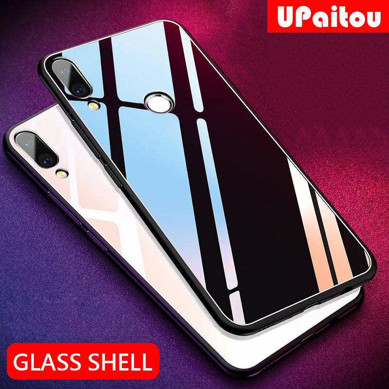 UPaitou Роскошный чехол из закаленного стекла для huawei P Smart Plus/PSmart 2019 ТПУ Рамка Бампер