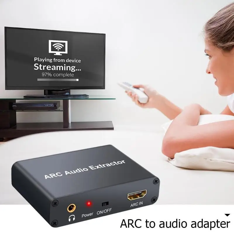 192 кГц Arc аудио адаптер из алюминиевого сплава HDMI аудио экстрактор цифровой аналоговый конвертер коаксиальный RCA выход