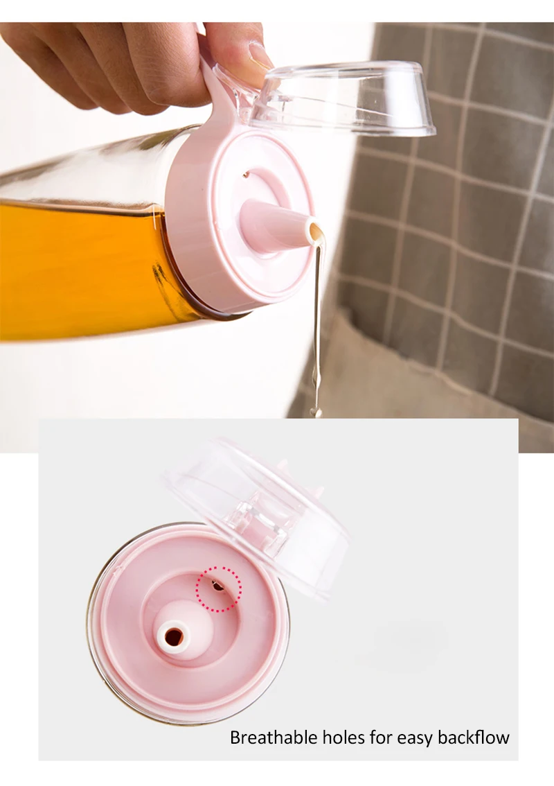 LIYIMENG 500ML Glass Jug Leakproof Oil Tank Vinegar Pot Soy Sauce Oil Bottle Vinegar Bottles Sesame Oil Pot Kitchen ToolsB1