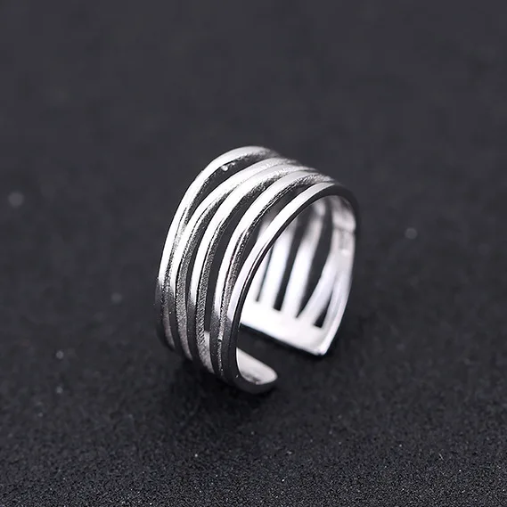 

New Arrivals 925 Sterling Silver Multilayer Hollow Rings For Women Adjustable Size Finger Ring Fashion sterling-silver-jewelry