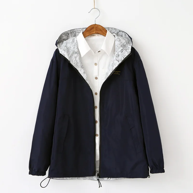 

Coats Sale Real Jacket Women 2018 Latest Fall Korean Version Bomber Both Sides Wear Large Size Loose Fashionable Clothes