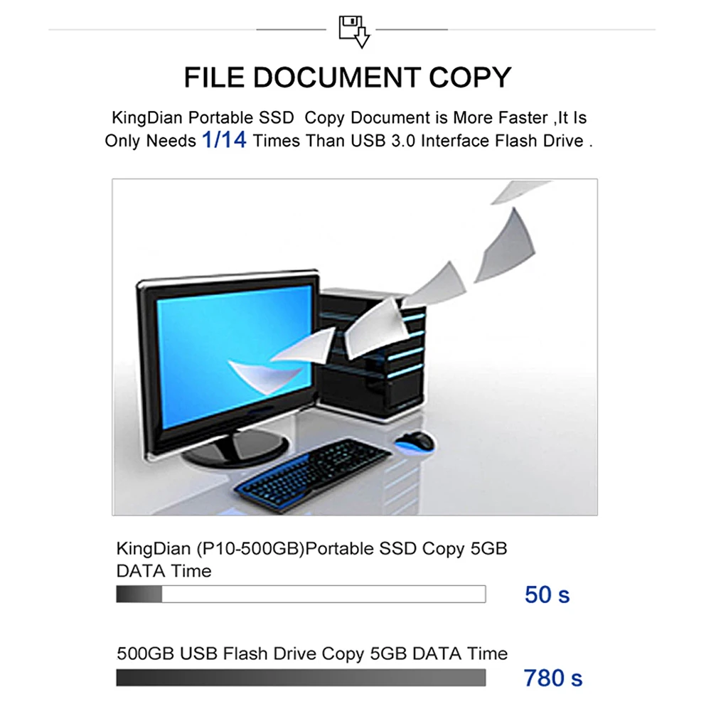 KingDian P10 портативный SSD USB 3,0-адаптер type-C 250 ГБ/500 Гб внешний твердотельный накопитель для компьютера, ноутбука, настольного телефона