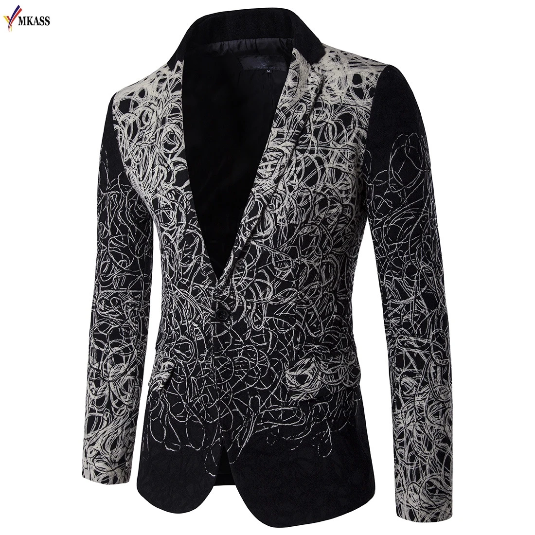 2017 Autumn Spring Mens Floral Blazer and Jackets Slim fit Fashion flower Wedding dress men blazer designs Suit men M-5XL