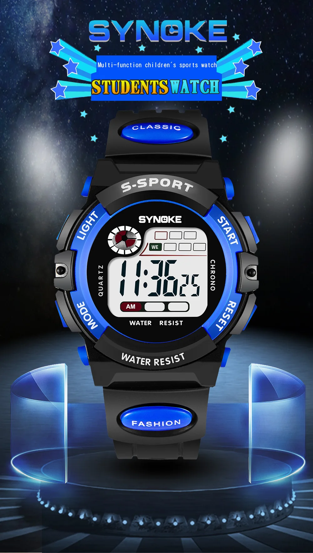 SYNOKE детские электронные часы спортивные милые красочные водонепроницаемый светодиодный дисплей секундомер часы детские электронные наручные часы будильник